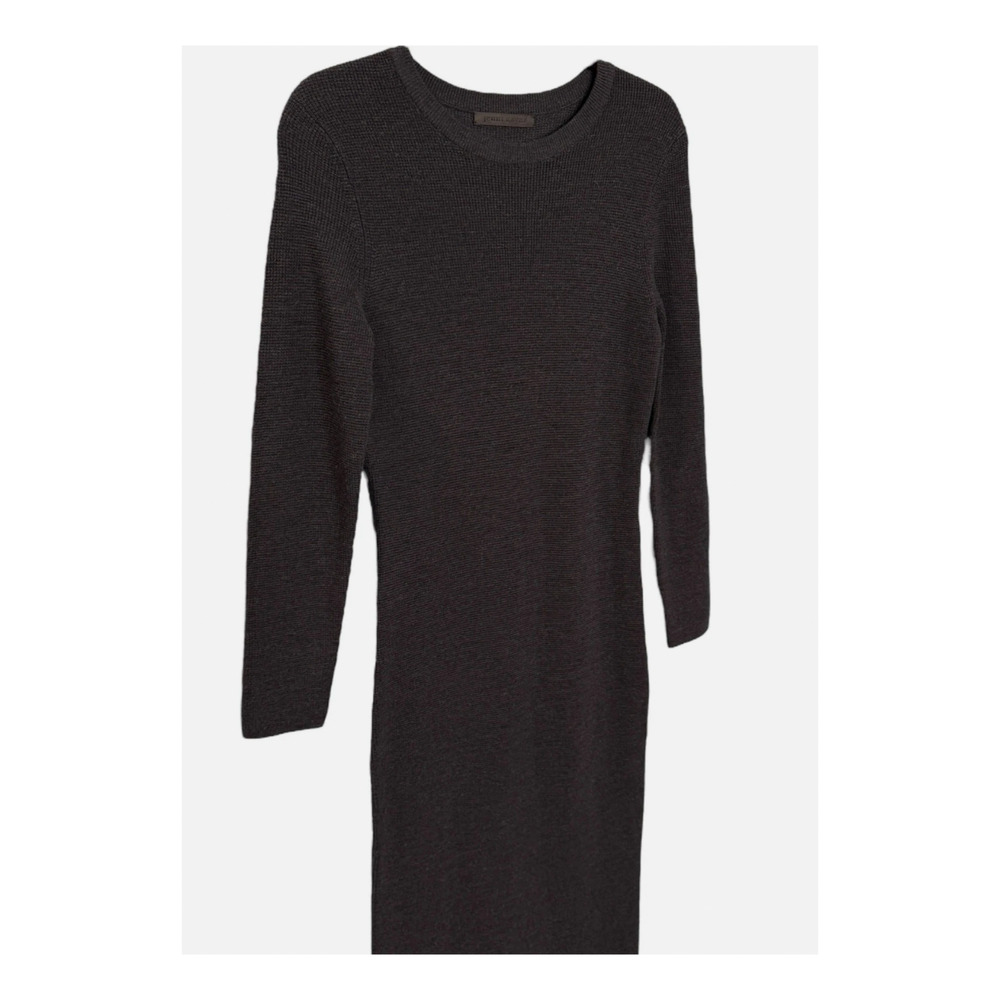 Jenni Kayne XS Wool $450 Sweater Dress Long Sleeve Ribbed Midi Charcoal Gray - Picture 5 of 10